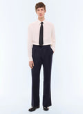 Pantalon de costume en laine rayée Marine