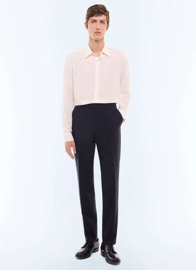 Pantalon de costume en laine fresco Marine
