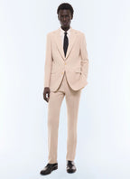 Pantalon de costume ajusté en flanelle Naturel