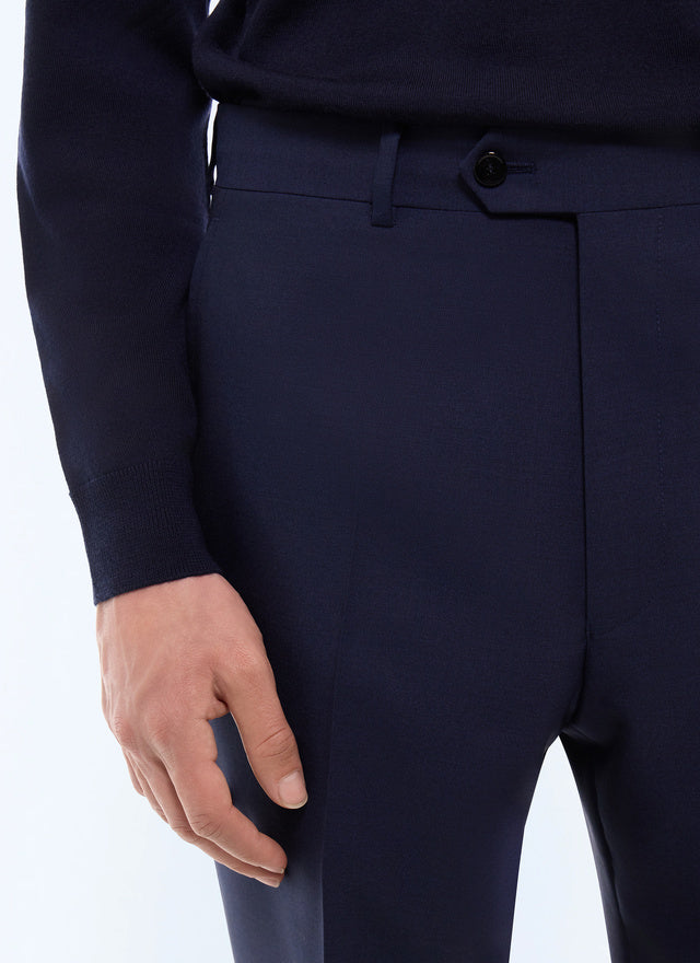 Pantalon de costume en laine fresco Petrole