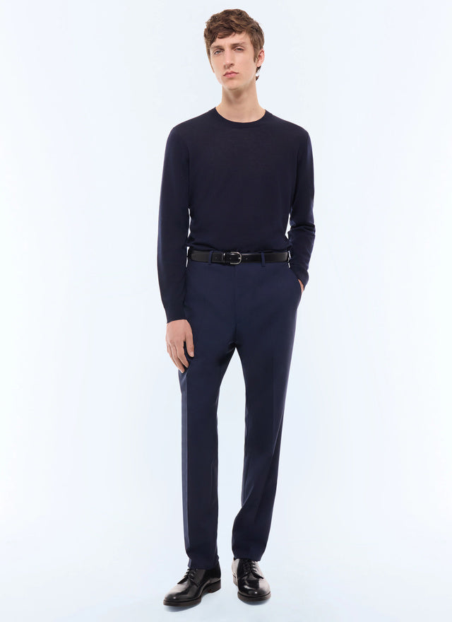 Pantalon de costume en laine fresco Petrole