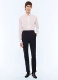 Pantalon de smoking à bande de satin Marine