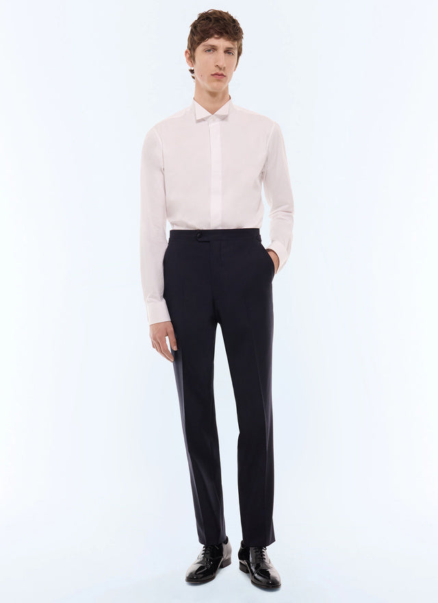 Pantalon de smoking à bande de satin Marine