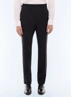 Pantalon de smoking à bande de satin Noir