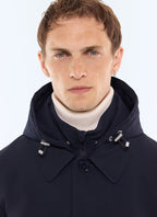 Parka mi-longue en toile déperlante Marine