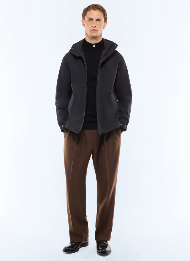 Parka courte en toile déperlante Noir