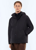 Parka courte en toile déperlante Noir