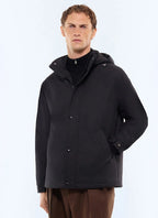 Parka courte en toile déperlante Noir