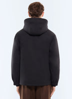 Parka courte en toile déperlante Noir