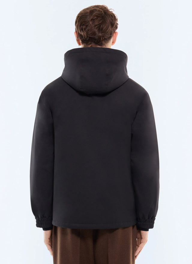 Parka courte en toile déperlante Noir