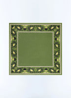 Pochette en soie à imprimé Vert sauge - Motif Provence