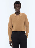 Polo en maille point de riz Camel