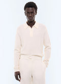 Polo en maille point de riz Ecru