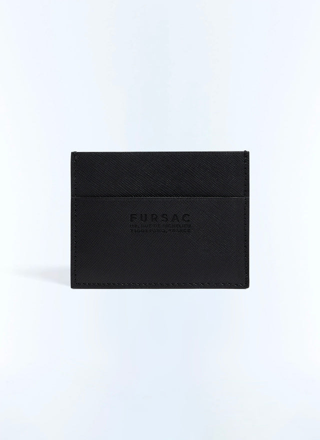 Porte-cartes en cuir Saffiano Noir