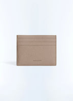 Porte-cartes en cuir Saffiano Taupe