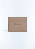 Porte-cartes en cuir Saffiano Taupe