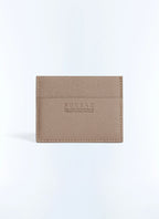 Porte-cartes en cuir Saffiano Taupe
