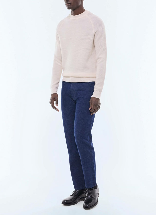Pull point de riz en laine certifiée Ecru - Point de riz