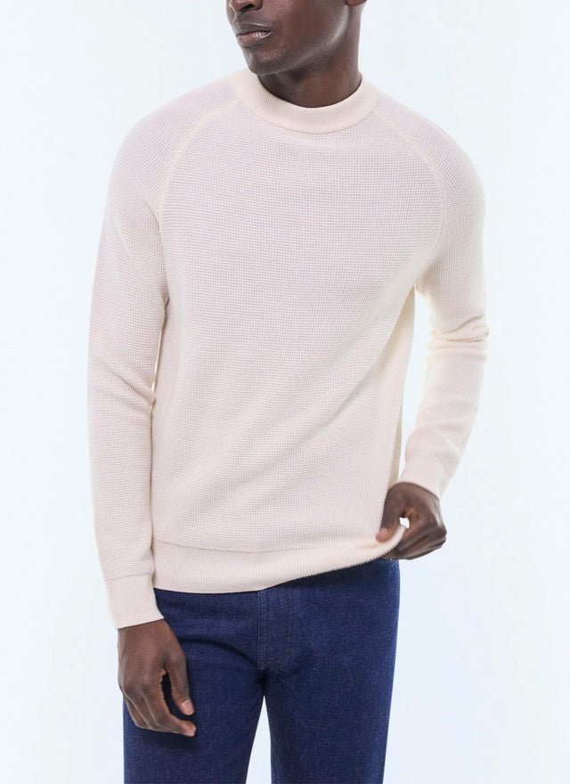 Pull point de riz en laine certifiée Ecru - Point de riz