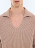 Pull col bateau en laine et coton Ficelle