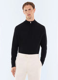 Pull col camionneur en laine mérinos Noir