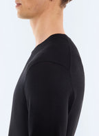 Pull col rond en laine mérinos Noir
