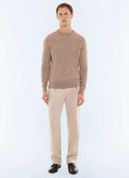 Pull col rond en cachemire Ficelle
