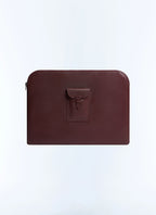 Porte-documents en cuir Saffiano Bordeaux