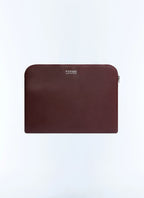Porte-documents en cuir Saffiano Bordeaux