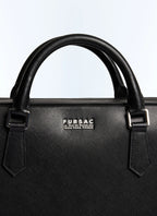 Mallette en cuir Saffiano uni Noir