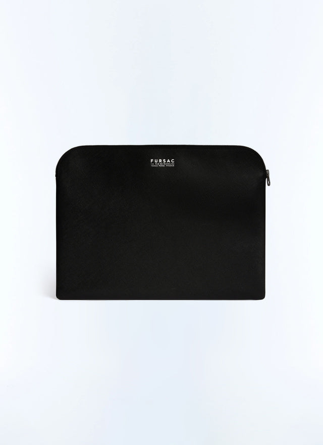 Porte-documents en cuir Saffiano Noir