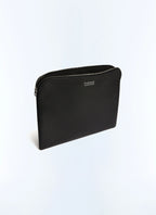 Porte-documents en cuir Saffiano Noir