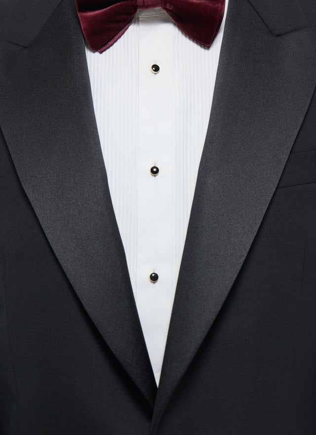 Veste de smoking ajustée en laine Noir