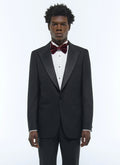 Veste de smoking ajustée en laine Noir