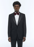 Veste de smoking ajustée en laine Noir