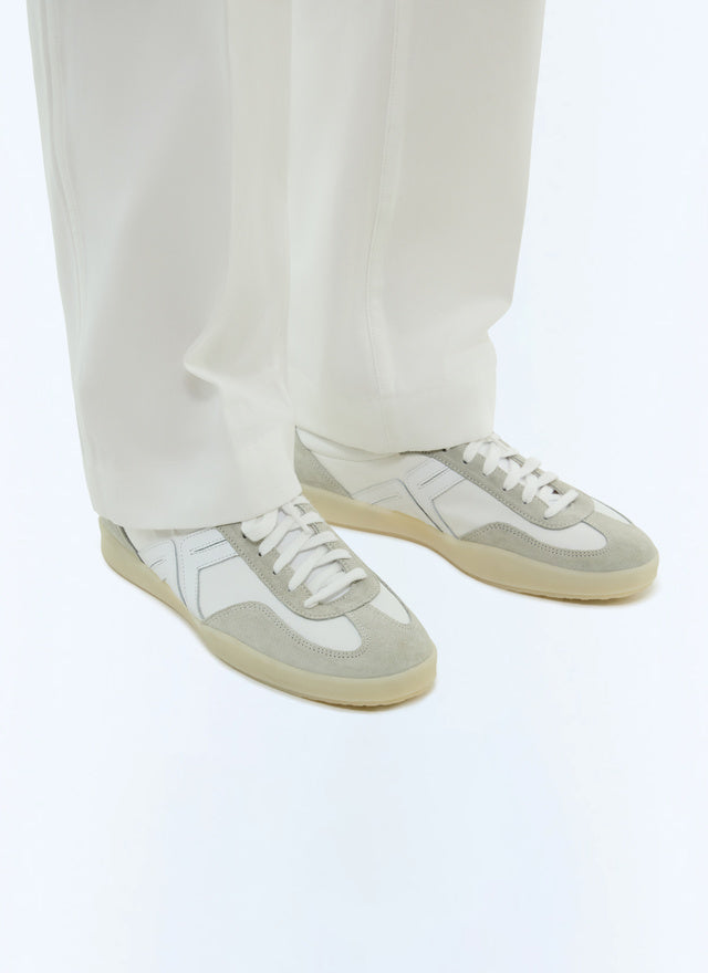 Baskets en cuir avec logo Fursac Blanc