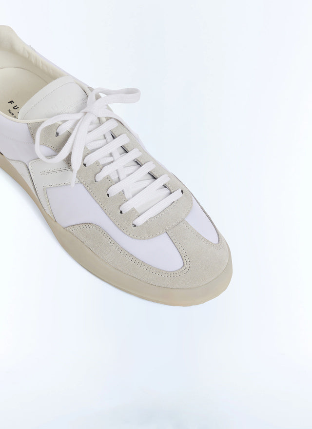 Baskets en cuir avec logo Fursac Blanc