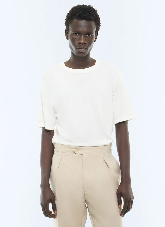 T-shirt en coton et viscose Blanc