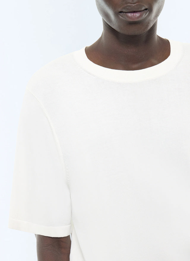 T-shirt en coton et viscose Blanc
