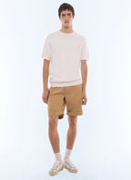 T-shirt en maille gaufrée Blanc cassé