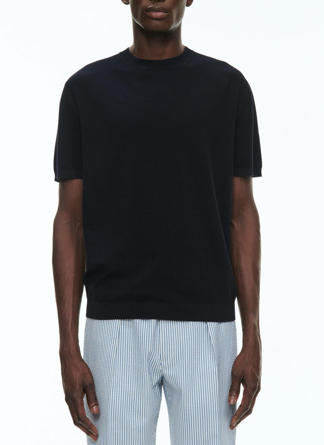 T-shirt bleu marine en coton Bleu marine