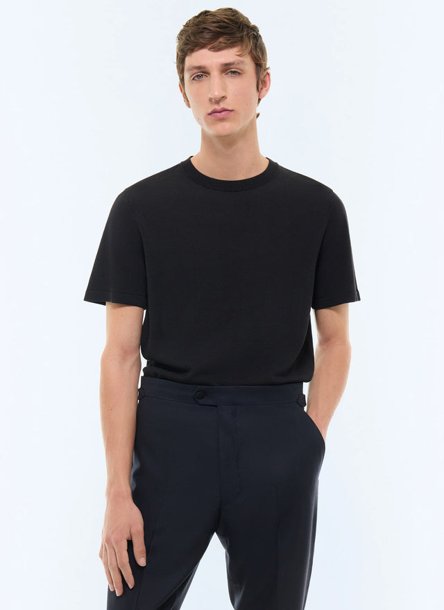 T-shirt en coton et viscose Noir