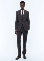 Veste de costume grande taille en laine fresco Acier