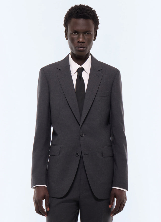 Veste de costume en laine fresco Acier