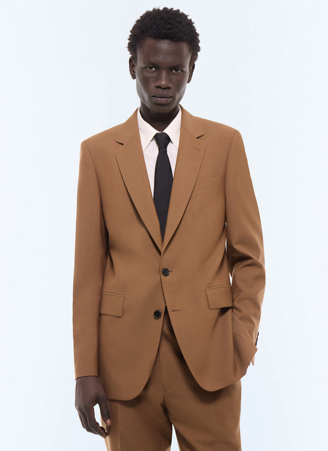 Veste de costume en laine vierge Camel