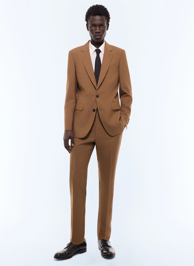 Veste de costume en laine vierge Camel