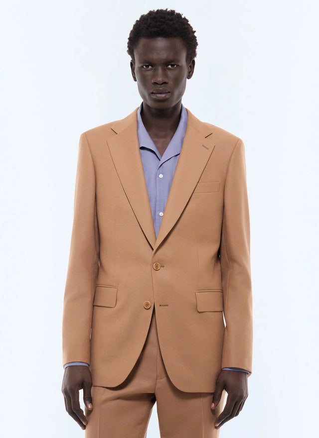 Veste de costume en flanelle Camel