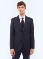 Veste de costume grande taille micro-carreaux Marine
