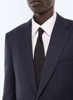 Veste de costume en laine à rayures Marine