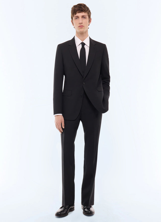 Veste de costume grande taille en laine fresco Noir